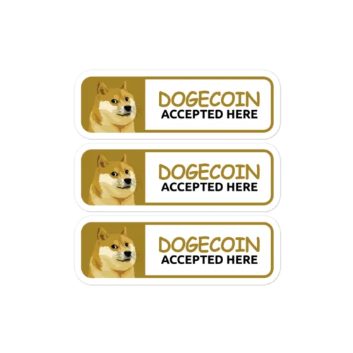 Dogecoin Accepted Here Stickers
