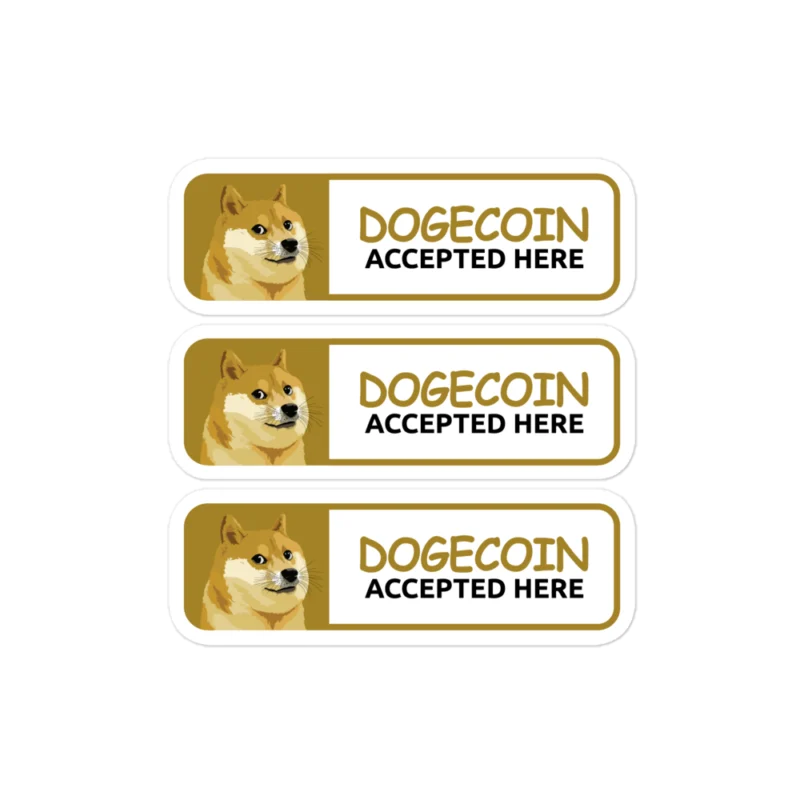 Dogecoin Accepted Here Stickers