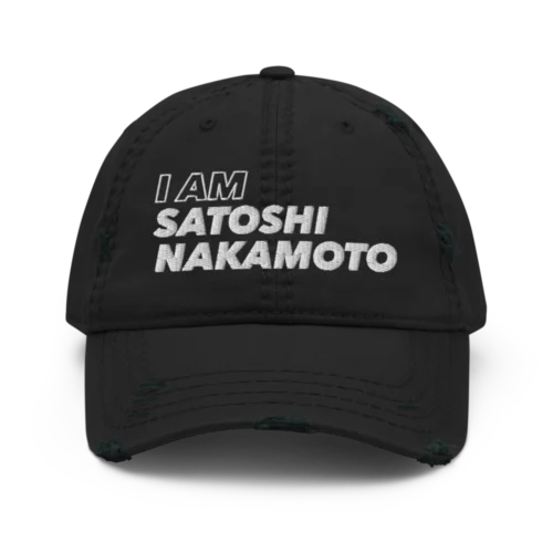 I AM SATOSHI NAKAMOTO Distressed Baseball Cap