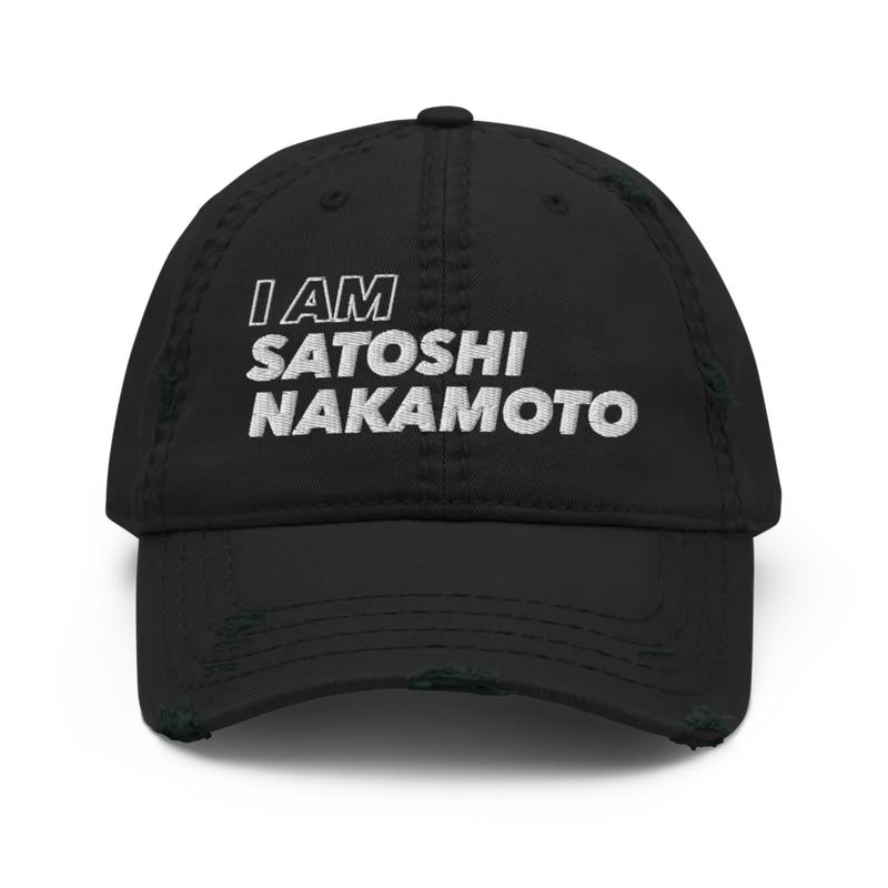 I AM SATOSHI NAKAMOTO Distressed Baseball Cap
