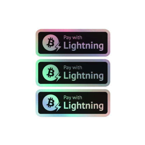 Pay With Bitcoin Lightning Holographic Stickers
