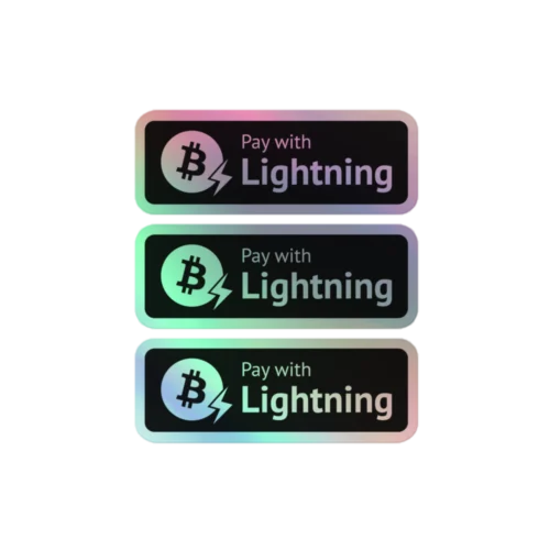 Pay With Bitcoin Lightning Holographic Stickers