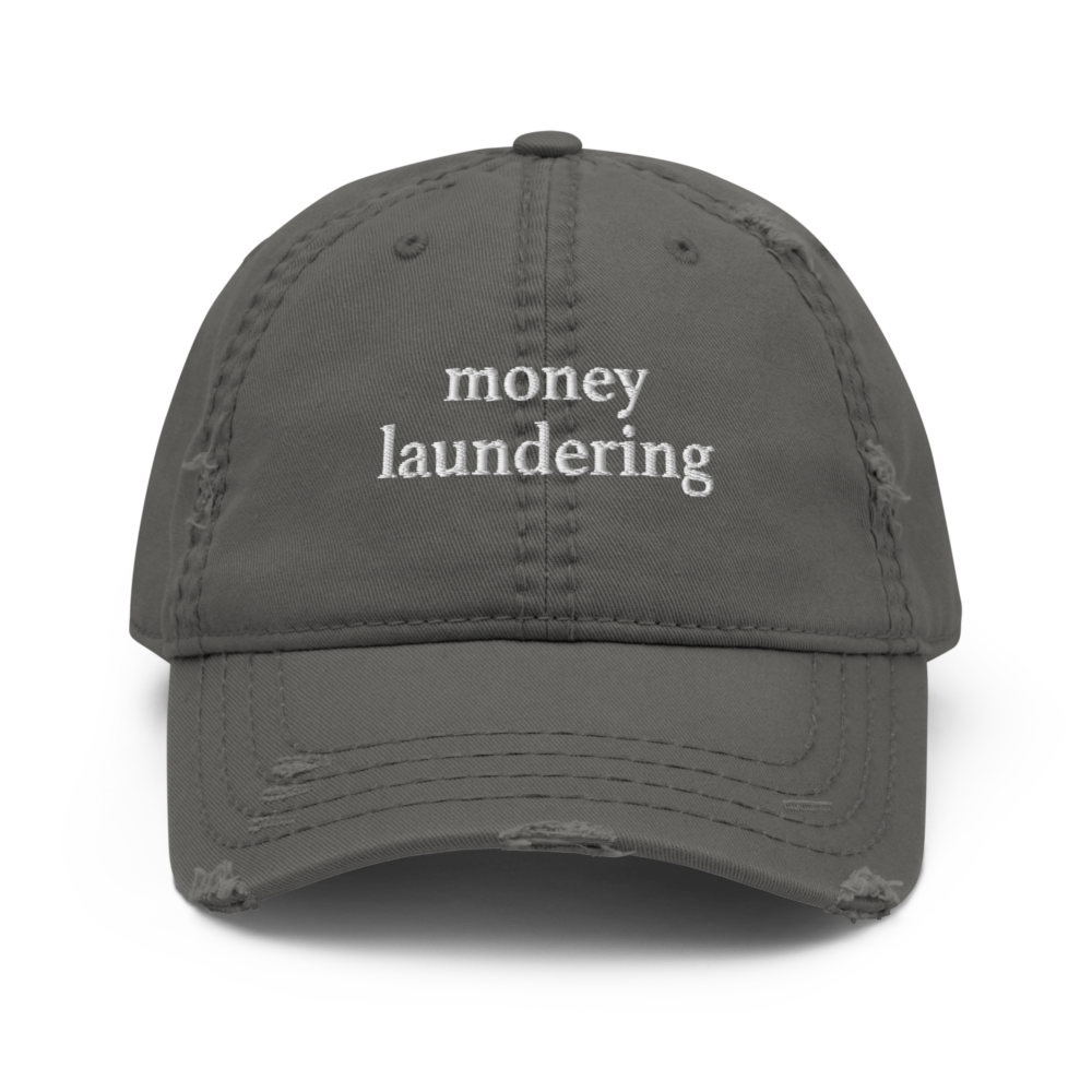 Money Laundering Distressed Baseball Cap