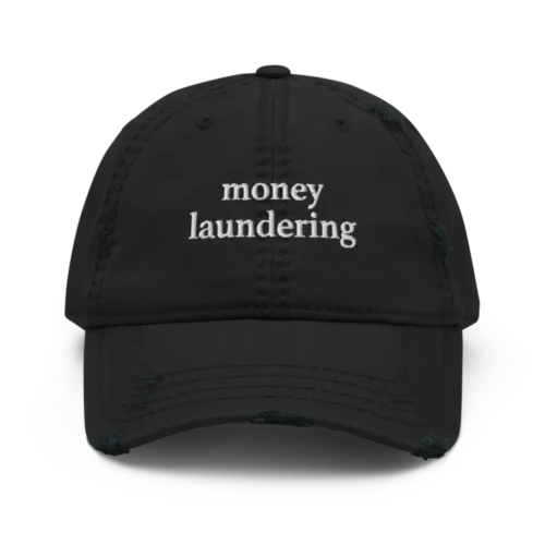 Money Laundering Distressed Baseball Cap
