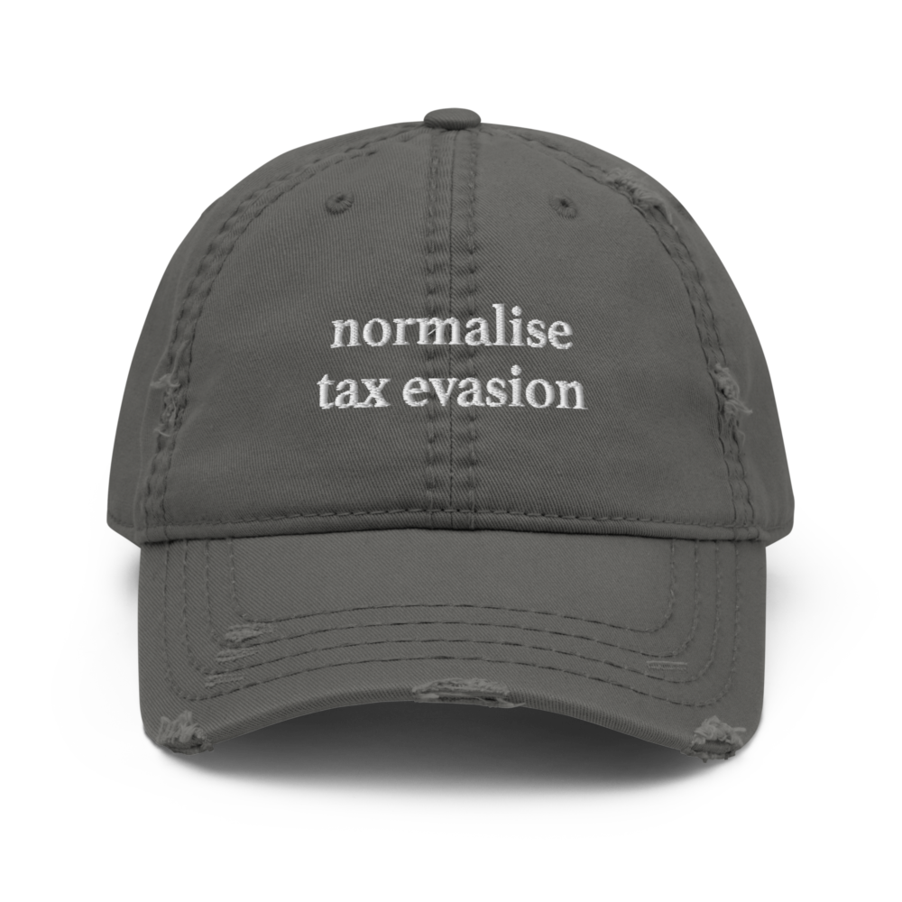 Normalise Tax Evasion Distressed Baseball Cap