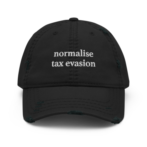 Normalise Tax Evasion Distressed Baseball Cap