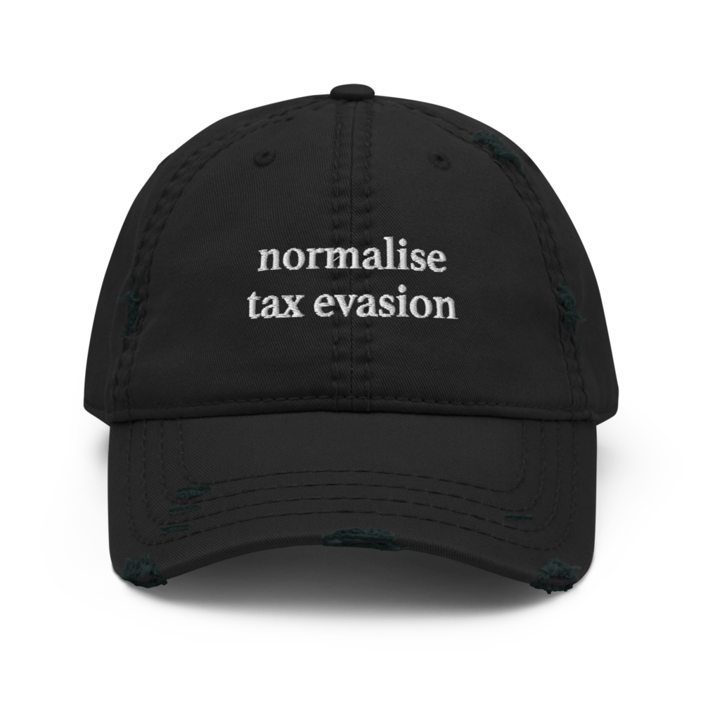 Normalise Tax Evasion Distressed Baseball Cap