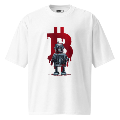 Crypto Carnage: Laughing Bot Oversized T-Shirt