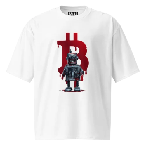 Crypto Carnage: Laughing Bot Oversized T-Shirt