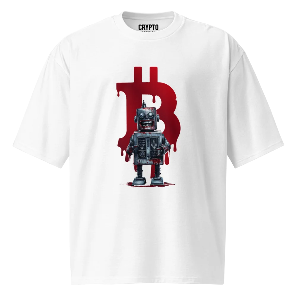 Crypto Carnage: Laughing Bot Oversized T-Shirt