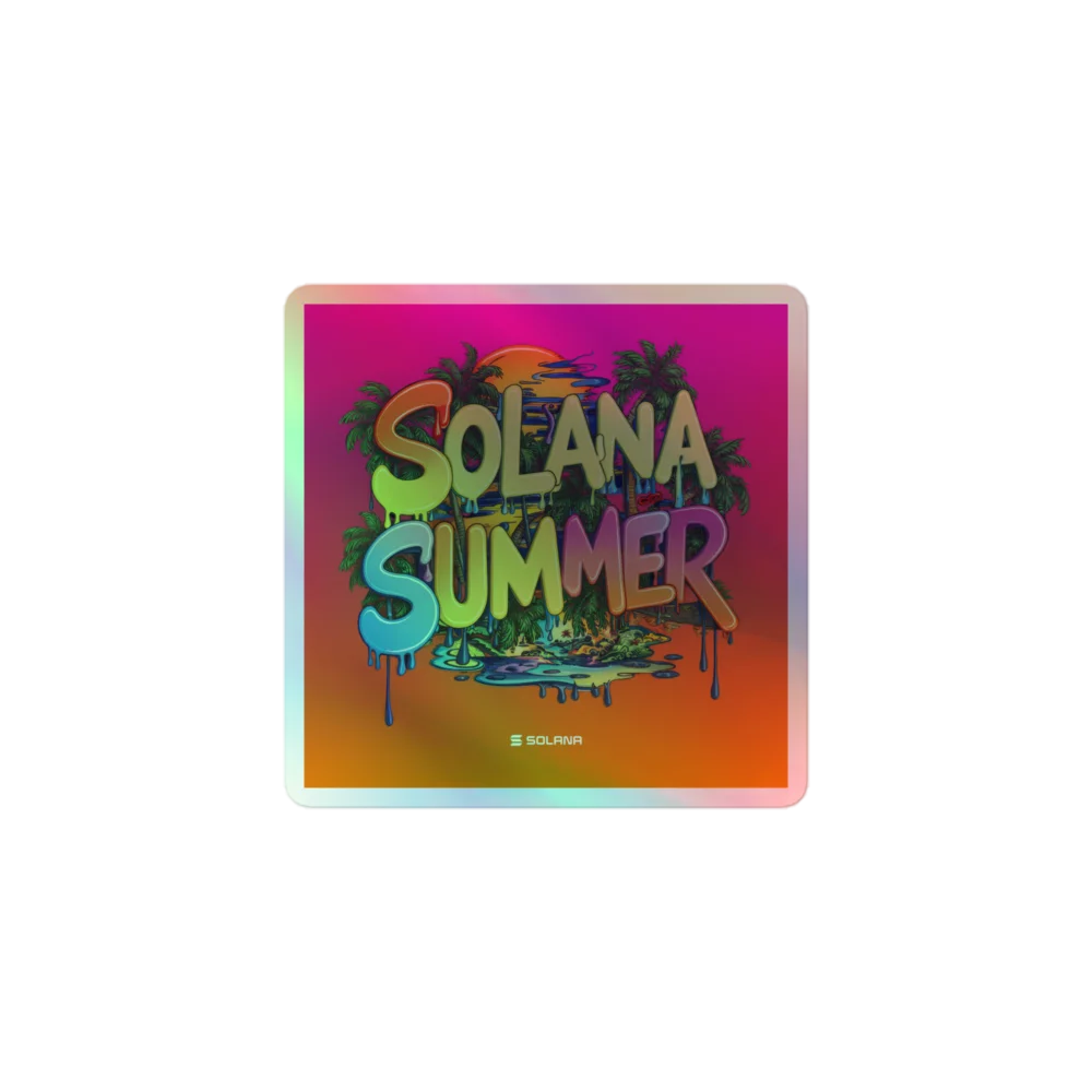 Solana Summer Holographic Sticker - Image 2