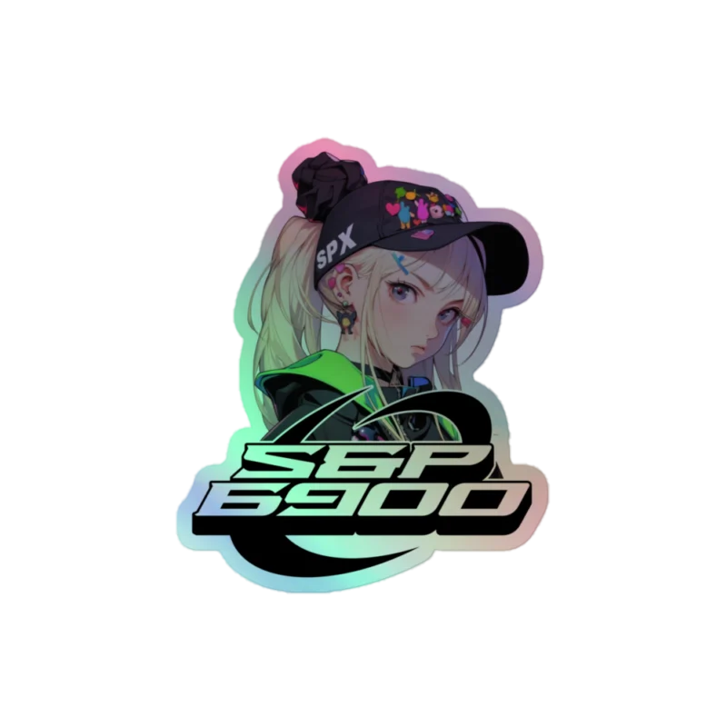 SPX6900 Anime Girl Holographic Sticker