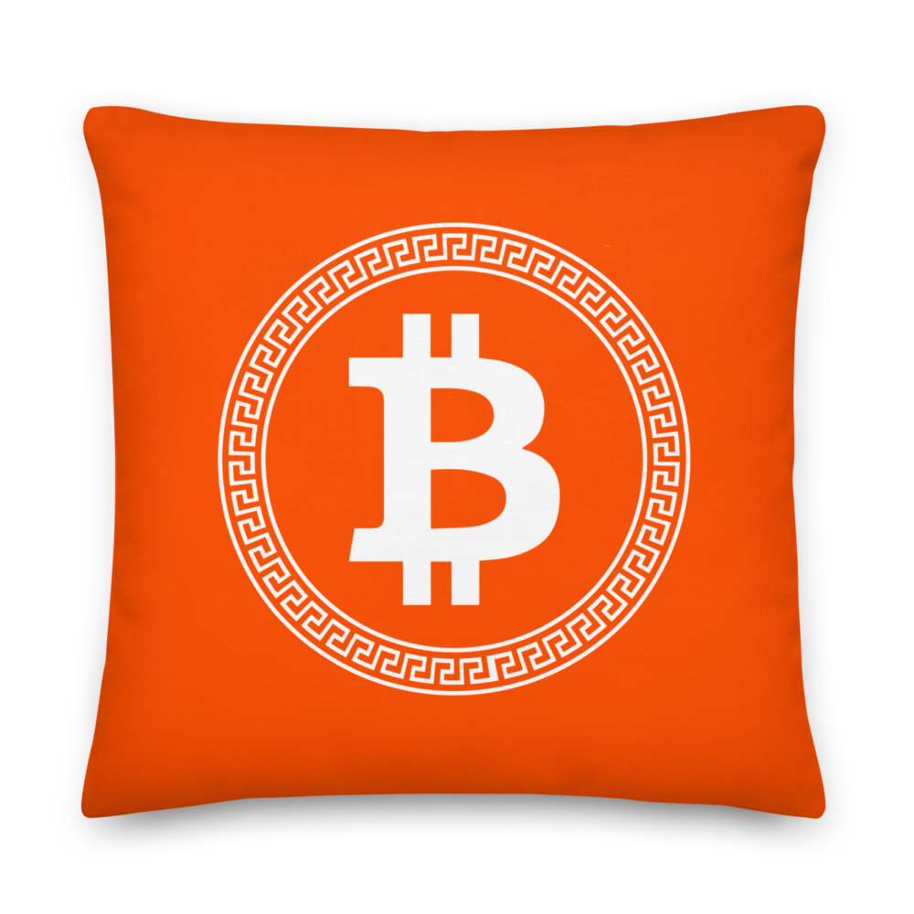 all over print premium pillow 22x22 front 6755d459b4ce0 - Bitcoin Greek Style Premium Pillow