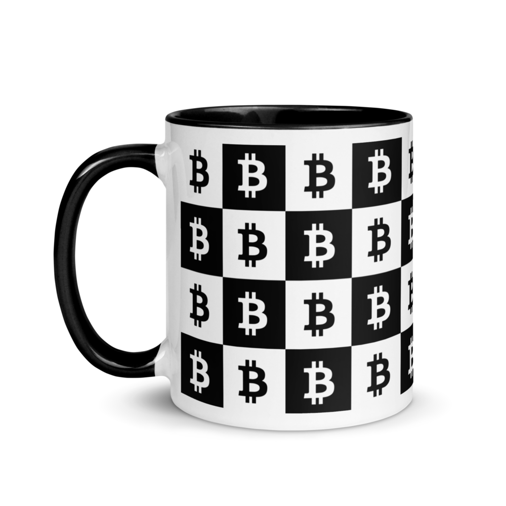 Bitcoin Checkerboard Mug