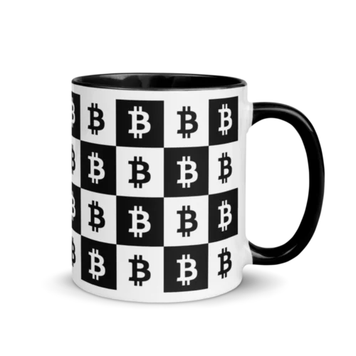 Bitcoin Checkerboard Mug