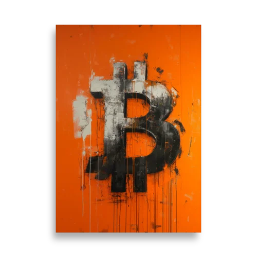Bitcoin Splatter Art Poster