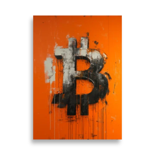 Bitcoin Splatter Art Poster
