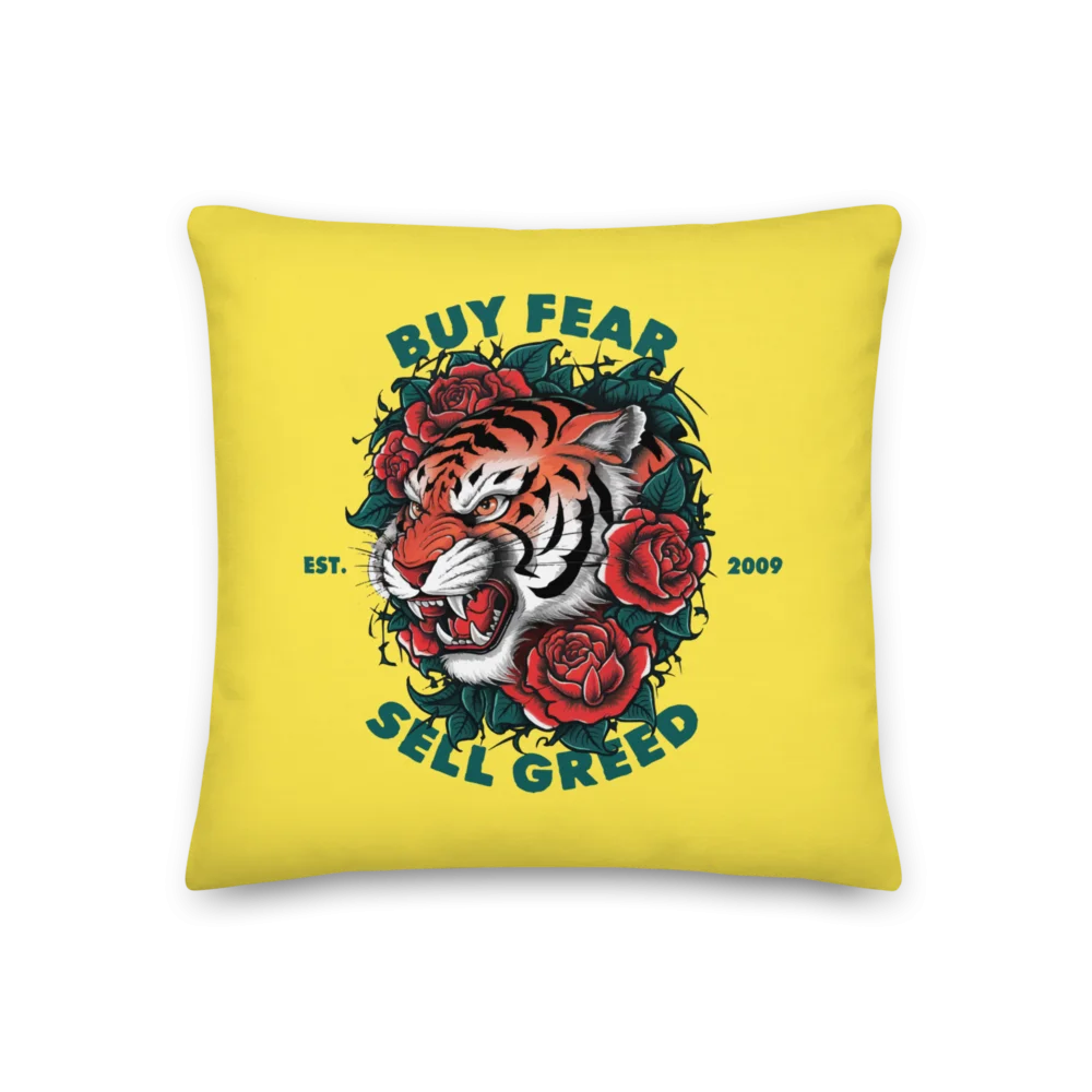 Buy Fear, Sell Greed Premium Pillow - Image 2