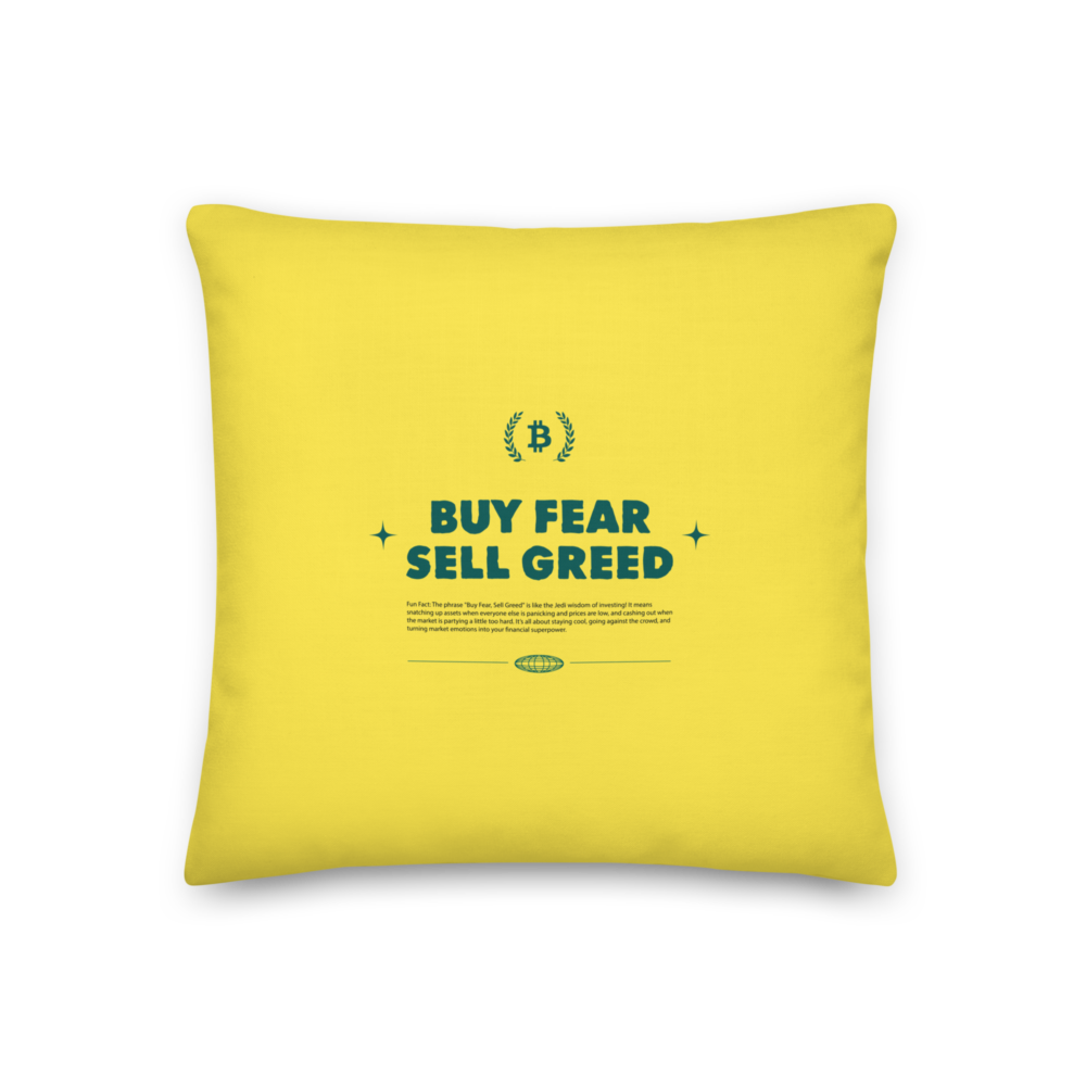 Buy Fear, Sell Greed Premium Pillow