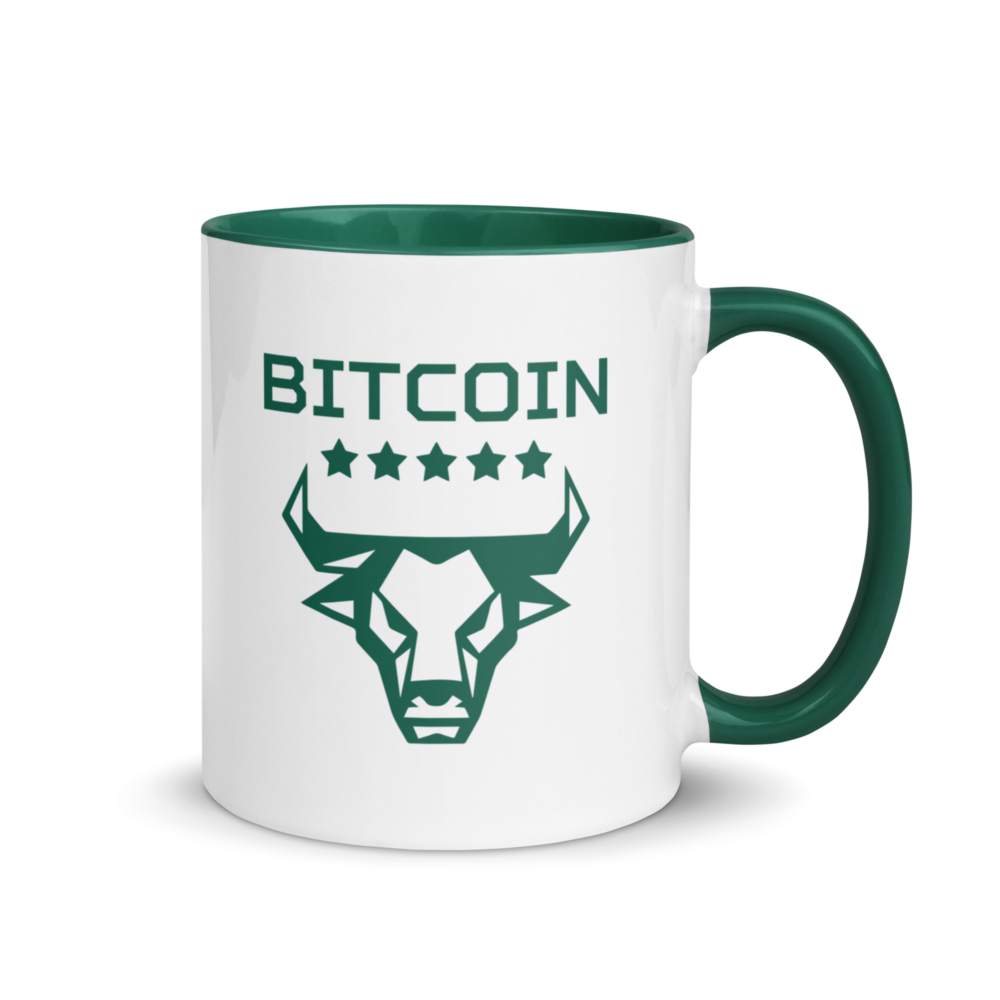 white ceramic mug with color inside dark green 11 oz right 676d88ba86d16 - Bitcoin Bull Mug