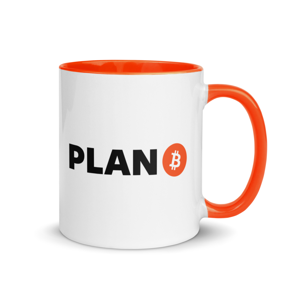 white ceramic mug with color inside orange 11 oz right 676d57cef4204 - Bitcoin: Plan B Mug