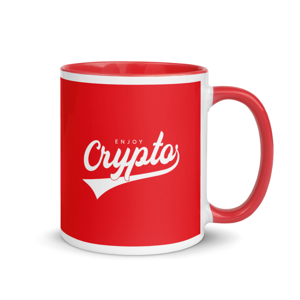 white ceramic mug with color inside red 11 oz right 67545e2491fe0 - Enjoy Crypto Mug