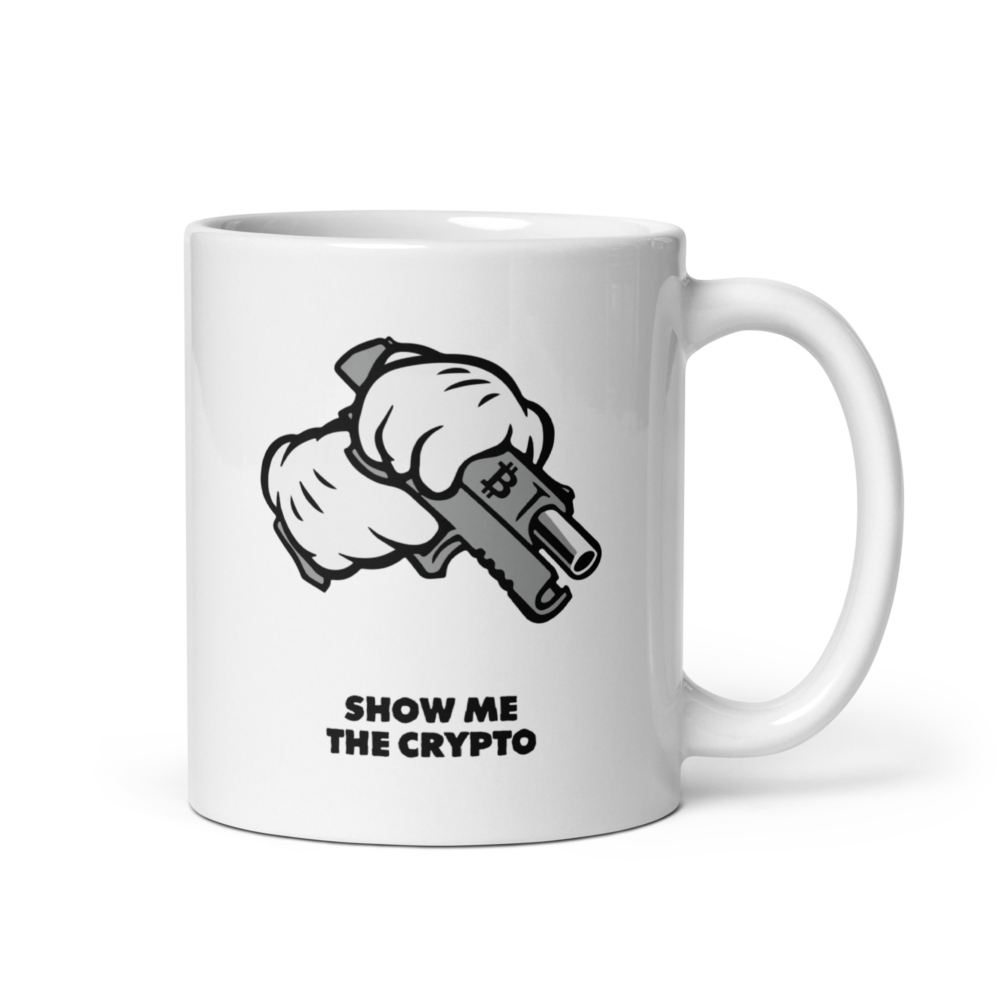 white glossy mug white 11 oz handle on right 6767042a67a67 - Show Me The Crypto Mug