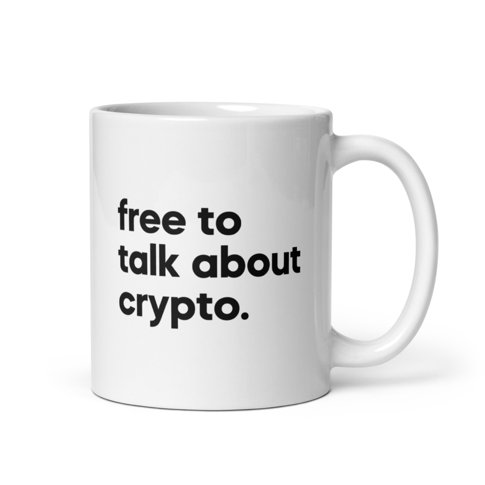 white glossy mug white 11 oz handle on right 67673e1e44fcf - Free To Talk About Crypto Mug