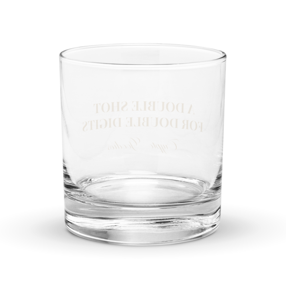 A Double Shot for Double Digits Rocks Glass