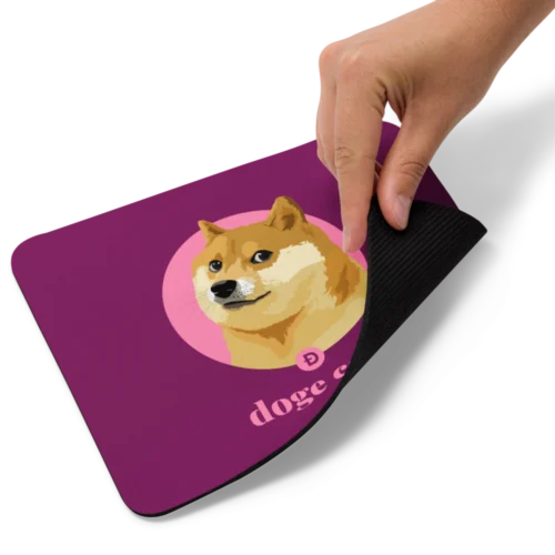 Doge Coin x Pink Mouse Pad