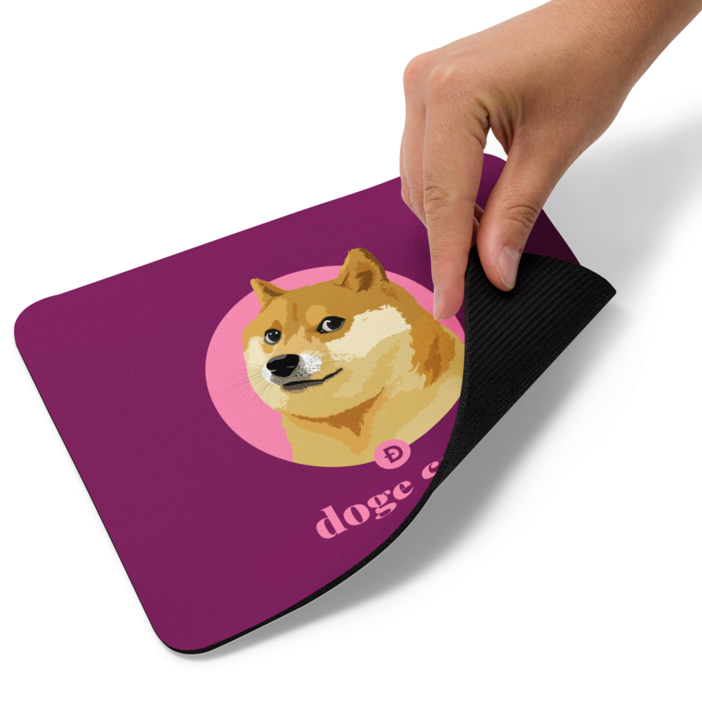 Doge Coin X Pink Mouse Pad
