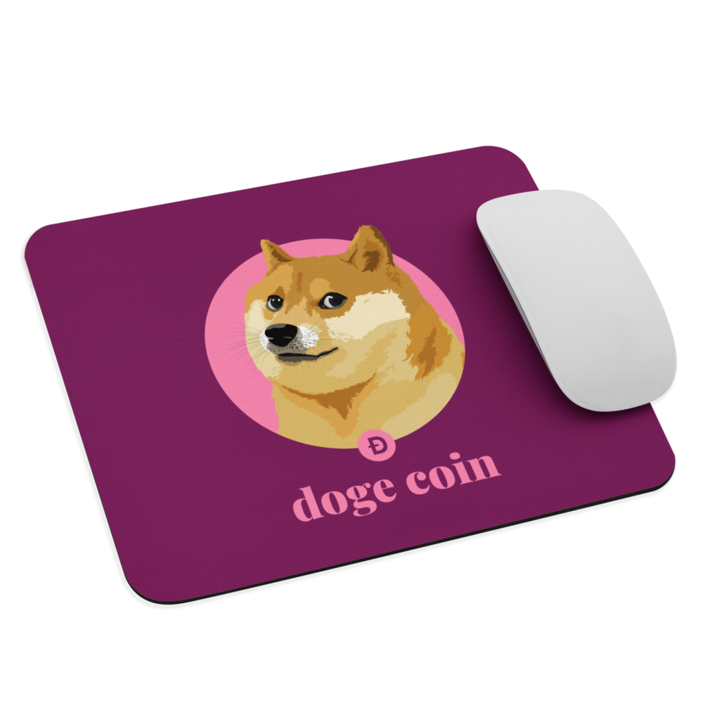 Doge Coin x Pink Mouse Pad