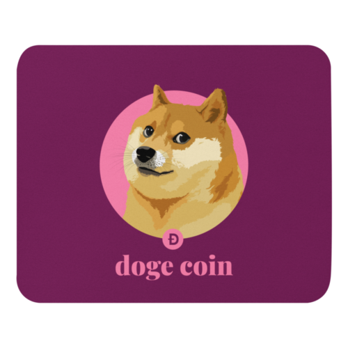 Doge Coin x Pink Mouse Pad