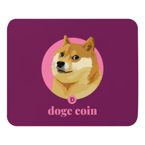 Doge Coin x Pink Mouse Pad