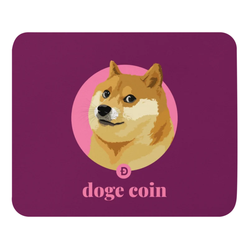 Doge Coin x Pink Mouse Pad