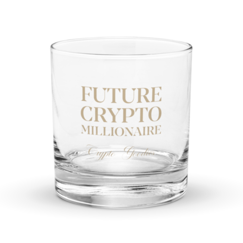 Future Crypto Millionaire Rocks Glass
