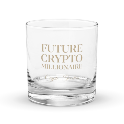 Future Crypto Millionaire Rocks Glass