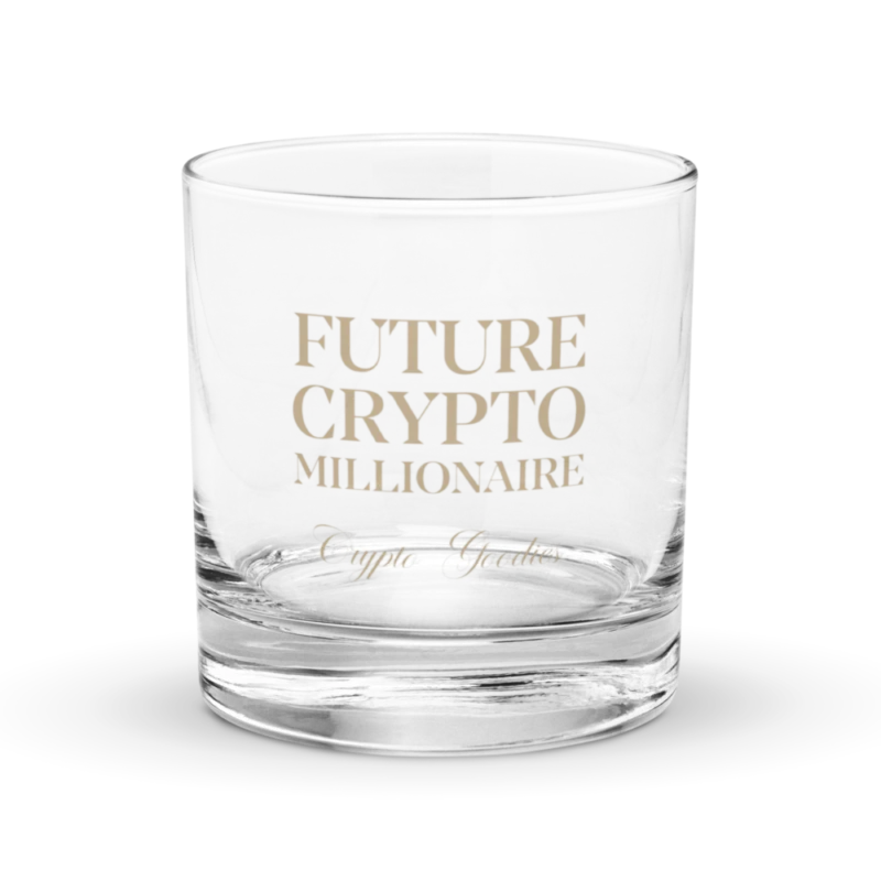 Future Crypto Millionaire Rocks Glass