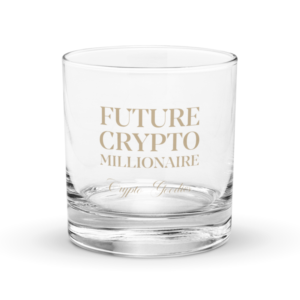 Future Crypto Millionaire Rocks Glass