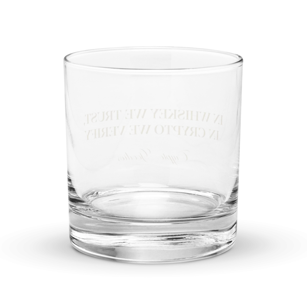 In Whiskey We Trust, In Crypto We Verify Rocks Glass - Image 4