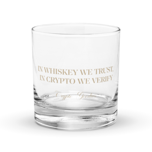 In Whiskey We Trust, In Crypto We Verify Rocks Glass