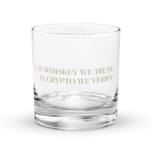 In Whiskey We Trust, In Crypto We Verify Rocks Glass