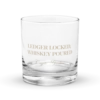 Ledger Locked, Whiskey Poured Rocks Glass
