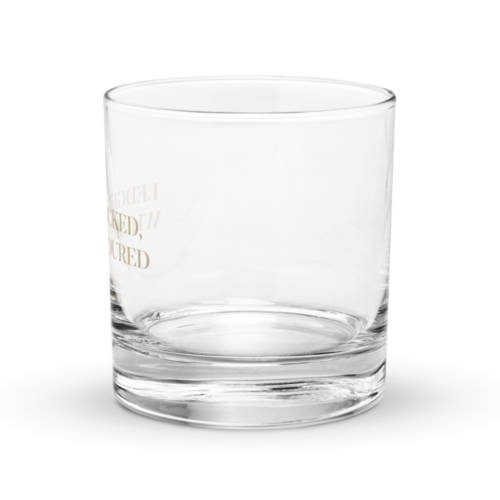 Ledger Locked, Whiskey Poured Rocks Glass
