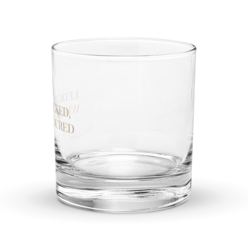Ledger Locked, Whiskey Poured Rocks Glass