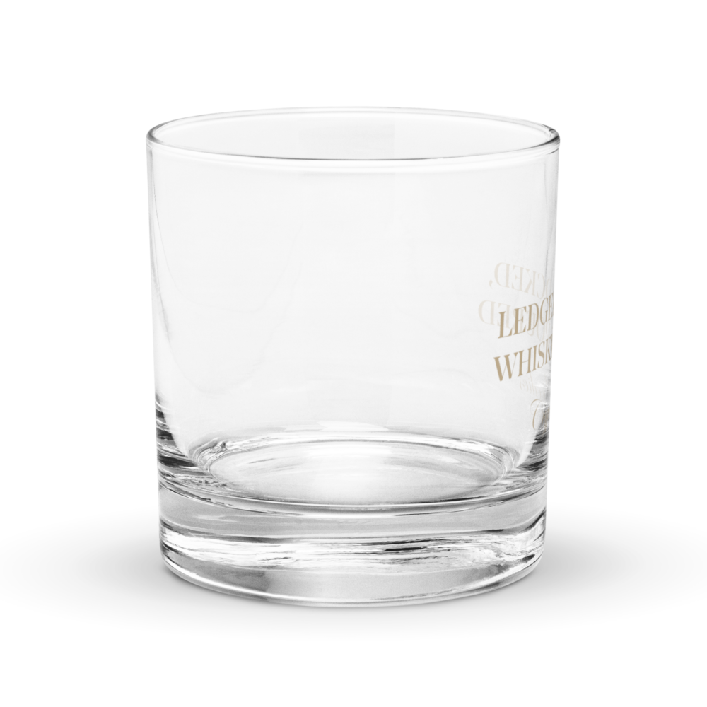 Ledger Locked, Whiskey Poured Rocks Glass