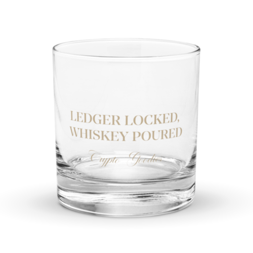 Ledger Locked, Whiskey Poured Rocks Glass