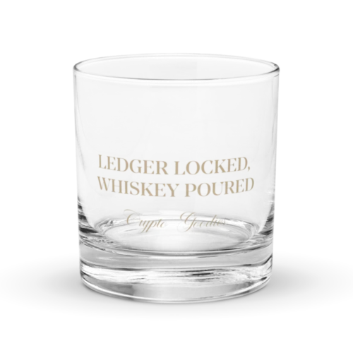 Ledger Locked, Whiskey Poured Rocks Glass
