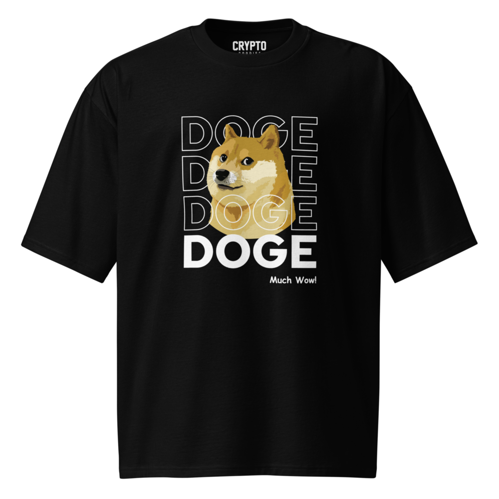 oversized heavyweight t shirt black front 67912ca0f2c21 - Doge: Much Wow Oversized T-Shirt