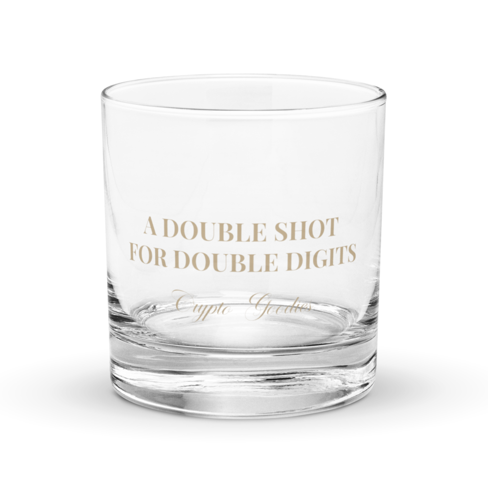 rocks glass 10.5 oz front 67897643d882f - A Double Shot for Double Digits Rocks Glass